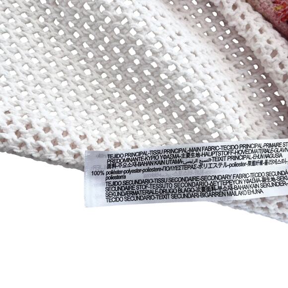 Zara White Multicolor Granny Square Crochet Knit Crewneck Sweater Size Small - Picture 4 of 6